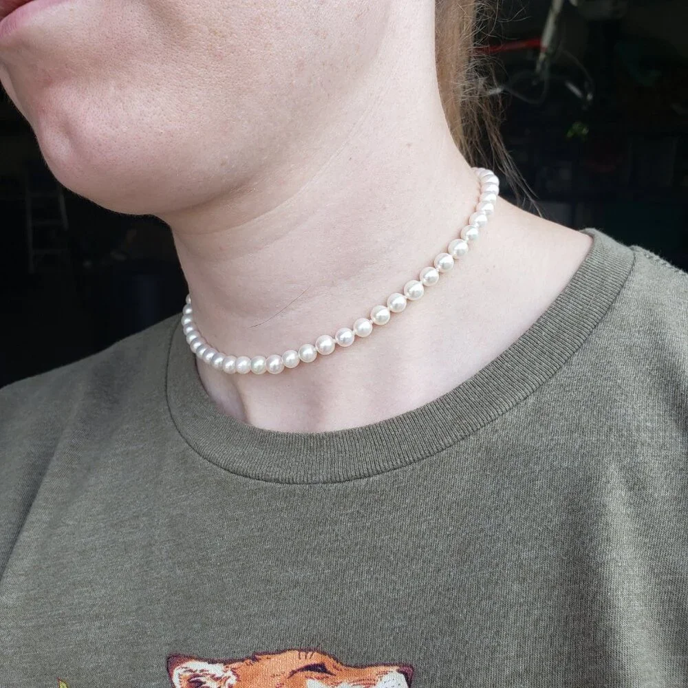 14" pearl necklace akoya - Picture 5 of 9